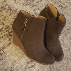 Time and Tru brown wedge dress boots Size 8